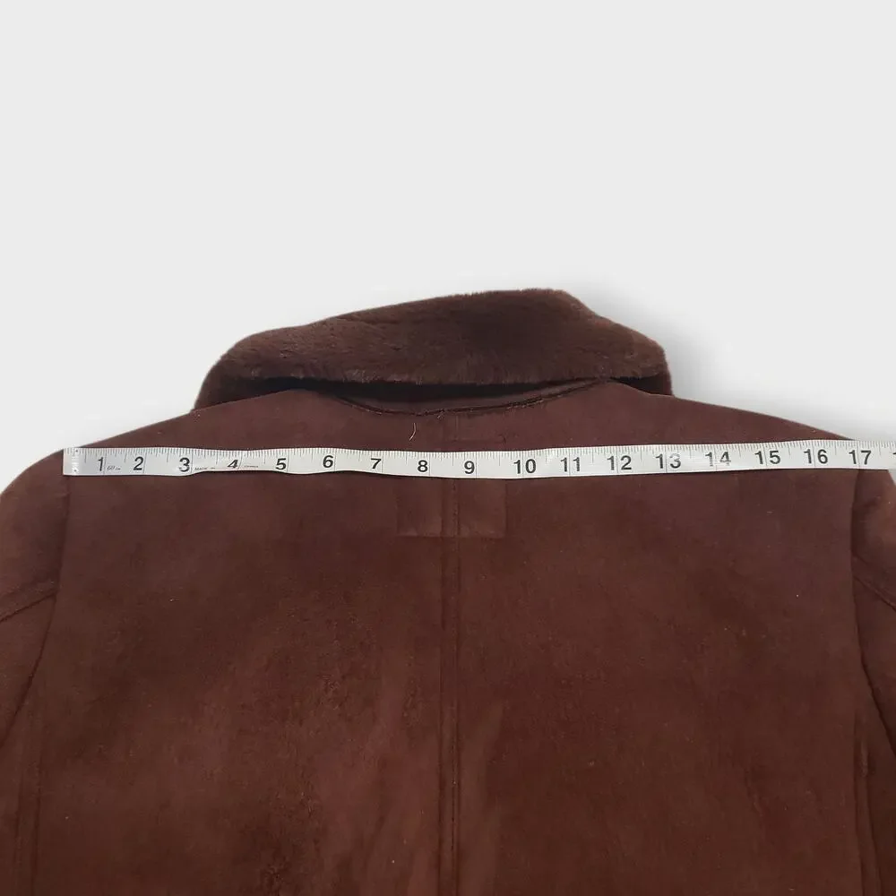 NWT Maurices Faux Suede + Fur Moto Jacket Brown Asymmetrical Zip Sz Lg Bikercore